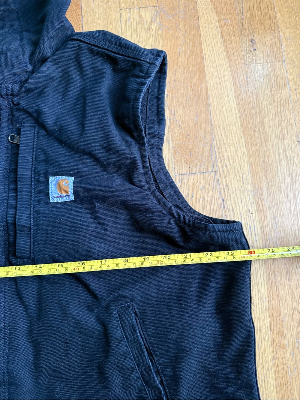 Carhartt Women's Duck Insulated Hooded Black Canvas Vest Full-Zip M Regular - Picture 8 of 13
